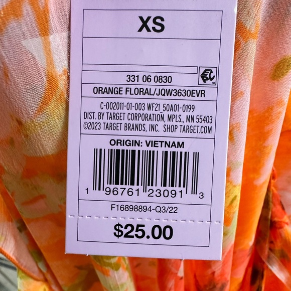 Wild Fable Orange Floral Tie Front Lightweight Duster/Jacket/Cover-Up/Ne… - Picture 12 of 13
